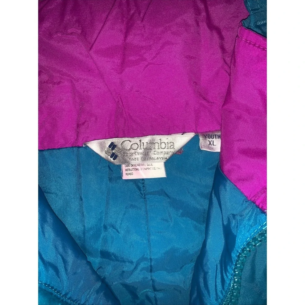 VTG Columbia Snow Pants Youth XL Insulated Ski Bibs Adj Straps Overall Turquoise